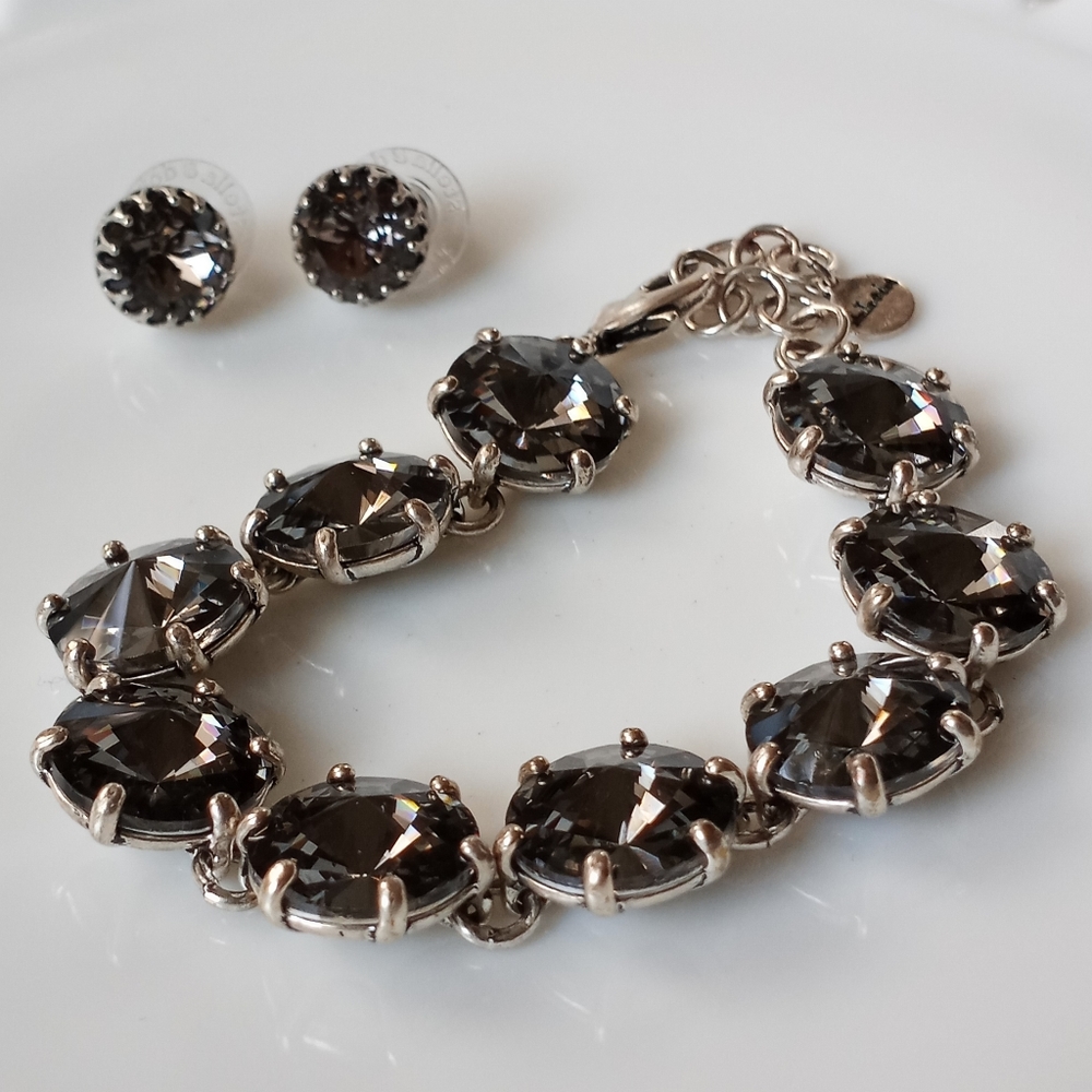 Amelia Stella & Dot Hematite Crystal Bracelet & Earrings.
